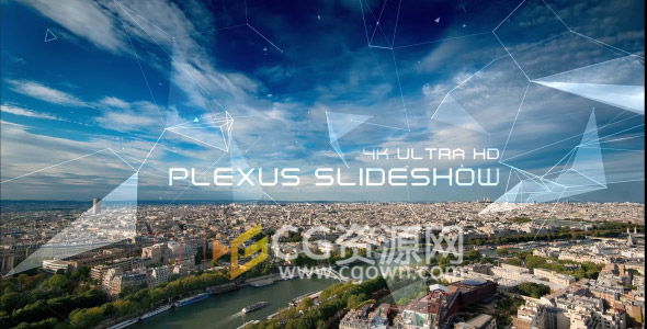 AE模板Plexus工程4K分辨率艺术三角图形变换动画大气宣传片头