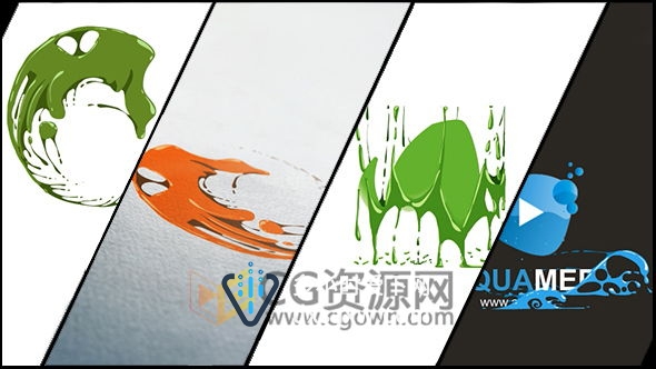 AE模板企业标志片头多种液体手绘液体MG动画演绎LOGO效果