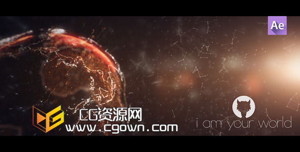 数字世界地球 新科技标志揭示 Videohive I Am Your World 6359431 AE模板