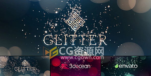 金色闪耀奢华粒子汇聚标志片头AE模板 LOGO文字粒子特效闪亮动画