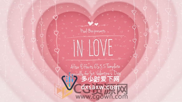 AE模板情侣Love相册婚礼浪漫情人节爱故事回忆照片视频