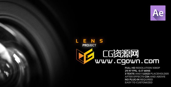 镜头动画宣传效果 Videohive Lens Project 6798391 AE模板