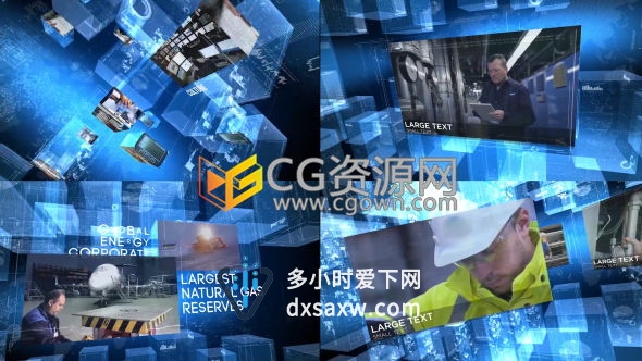 AE模板企业宣传片现代科技感HUD包装时间表展示公司服务