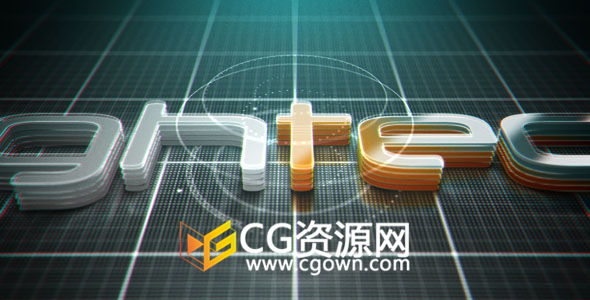 AE模板 手指点击高科技HUD界面游戏电影三维LOGO线条标志片头