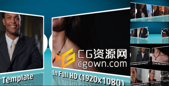 AE模板 翻转折叠运动图像视频展示 地面反射投影