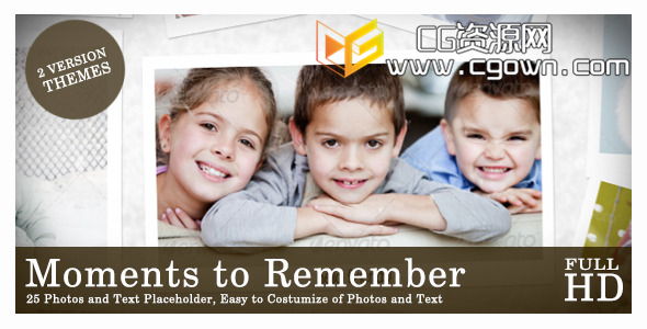 此刻难忘 美好的时刻要记忆相册 Videohive Moments to Remember AE模板