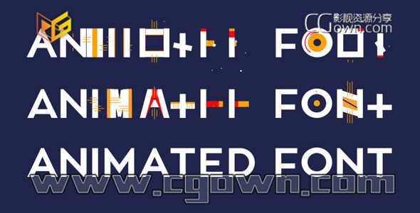 AE模板 2D动画字体标题文本项目文件 Animated Font 9290944