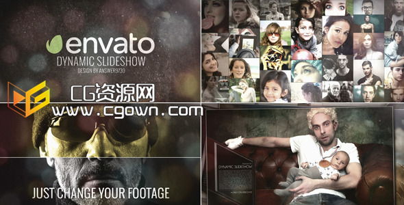 动态幻灯片 时尚复古 Videohive Dynamic Slideshow AE模板