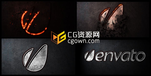 激光切割金属质感标志片头 Videohive Laser Cut Logo 4013811 AE模板