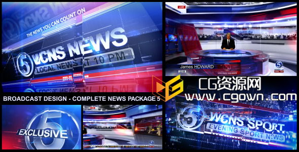完整的新闻广播频道包装设计 Videohive Broadcast Design – Complete News Package 5 AE模板