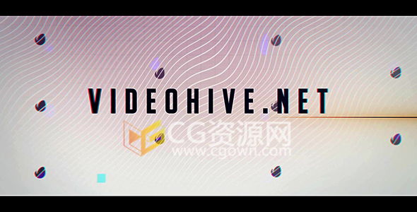 音频毛刺特效演示标志AE模板 LOGO时尚快速闪烁动画效果