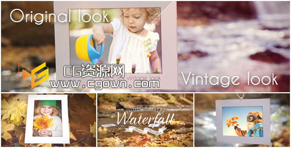 瀑布展示照片 Videohive Waterfall Photo Gallery 6743505 AE模板