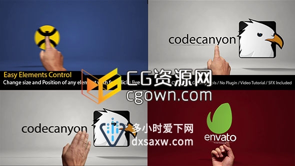 AE模板 很好的经典手展示标志或标题动画 完美的宣传片网站简报产品展示