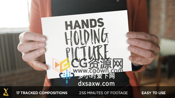AE模板实拍手持图片或二维码微信社交宣传视频制作