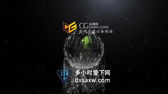 AE模板 球形液体流水演绎标志片头动画效果LOGO展示