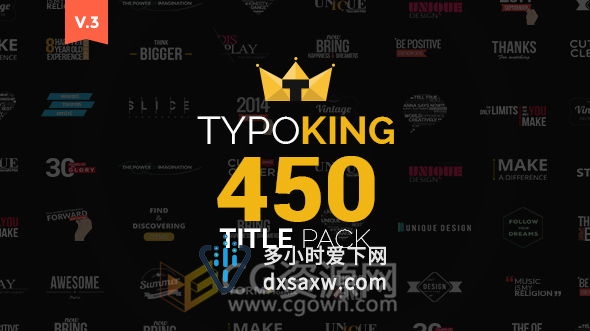 AE模板文字标题字幕条动画与TypoKing Assistant预设脚本
