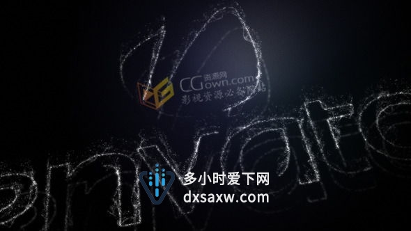 AE模板 Particular粒子线条描边绘制豪华金属汇聚标志文字动画