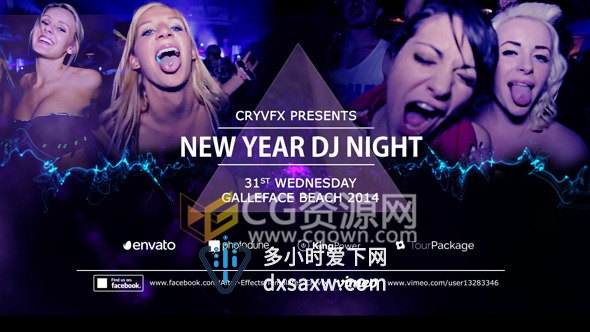 制作夜场酒吧DJ狂欢舞会动感宣传片头视频工程AE模板
