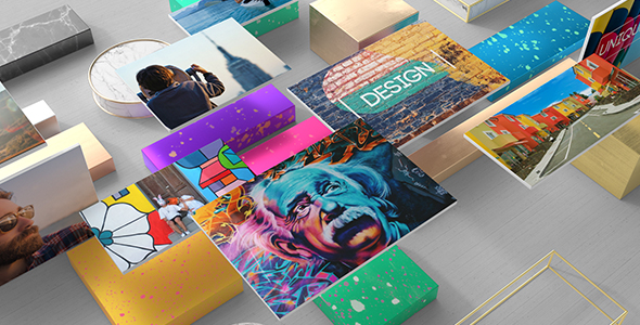 AE模板三维创意时尚展示图片动画效果视频宣传片头制作