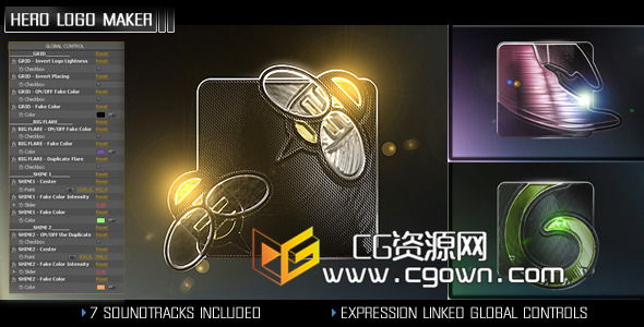 英雄标志—电影工作室片头 Hero Logo Maker – Cinematic Studios Opener AE模板