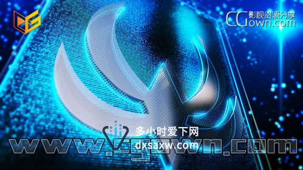AE模板 Element3D工程 华丽发光玻璃质感标志演绎片头动画
