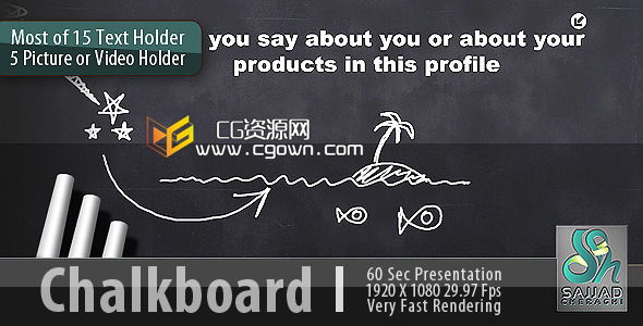 黑板简介 素描书写宣传 Videohive Chalkboard Profile 922542 AE模板