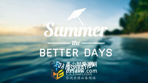 AE模板 动力重量轻非常干净幻灯片开门红充满活力的夏日