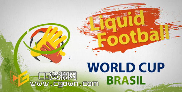 水彩油漆风格足球包装 Videohive Liquid Football (Soccer) AE模板