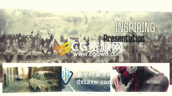 创意图文宣传片头AE模板 现代化婚礼相册鼓舞人心演讲企业视频