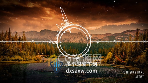 可视化波形图形动画背景AE模板 音乐均衡器音频频谱可视化效果