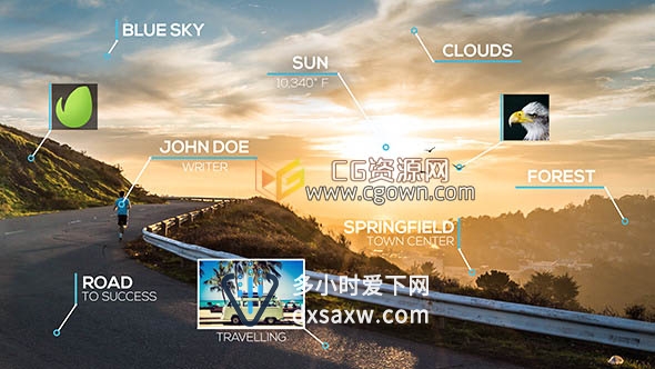 AE模板 线条呼叫字幕信息图表箭头标注展示现代科技企业产品