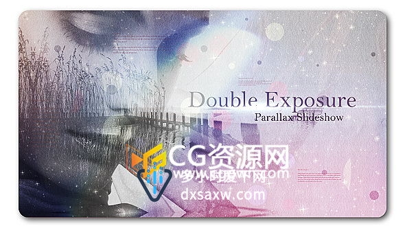 艺术双重曝光多张照片混合抽象3D展示视频效果片头 AE模板