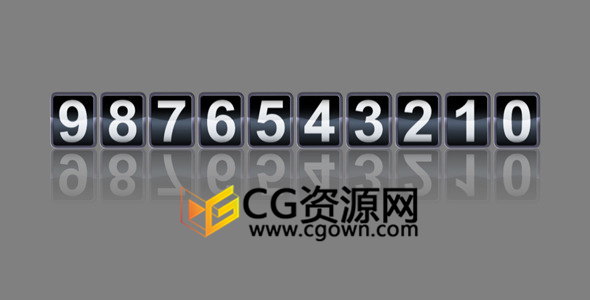 AE模板模拟10位计数器像机场航班数字滚动旋转效果
