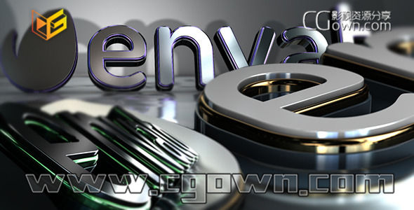 Element 3D v2工程AE模板 浮出水面三维金属标志动画片头工程文件