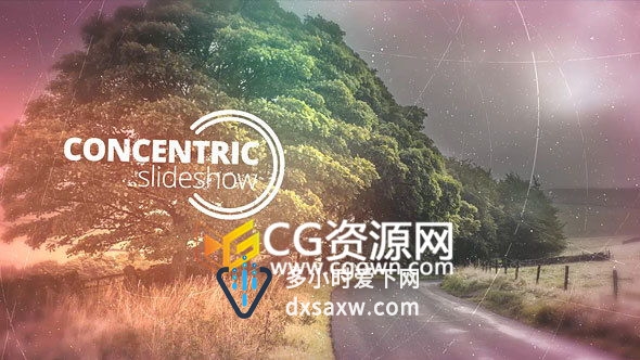 科幻线条视频开场宣传片头AE模板 旅行风景照片展示