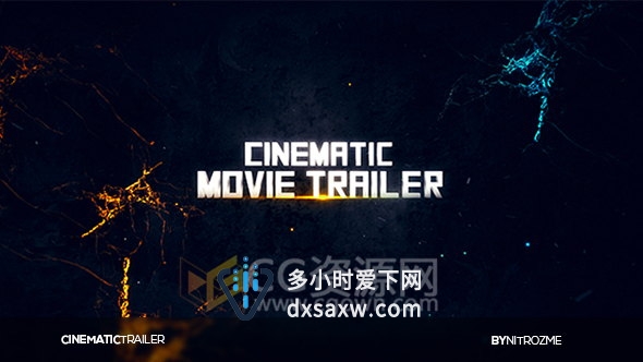 下载电影预告或游戏宣传片AE模板文本标题介绍动画视频