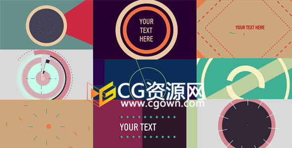 简单创意图形MG动画元素AE模板 信息图表介绍演讲动画视频