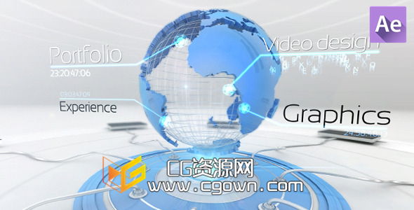 应用程序宣传 网络全球解决方案 Videohive Global solutions AE模板