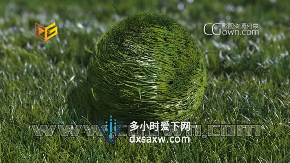 AE模板 可爱搞笑有弹性蹦蹦草球标志演绎动画 Bouncy Grass Ball Logo Reveal