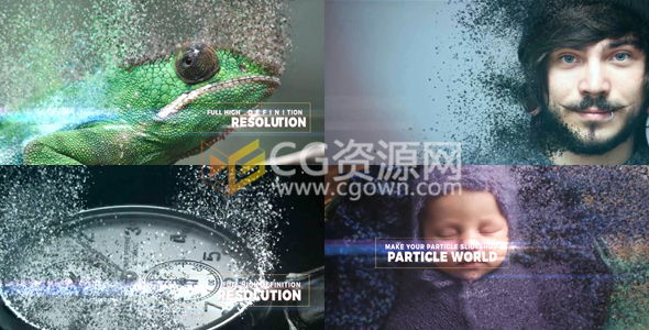 图片消散粒子动画视频AE模板 大气宣传片介绍片头效果