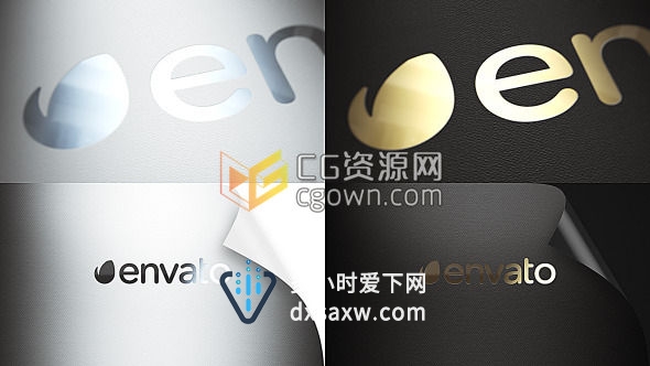 AE模板 真实感逼真纸张质感反射标志片头动画 公司企业LOGO宣传