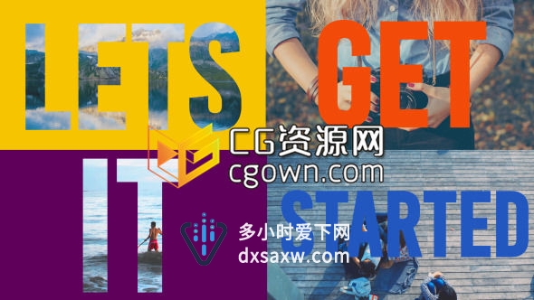 AE模板 时尚色彩鲜艳动态展示快乐假期旅游夏天照片视频剪辑宣传片