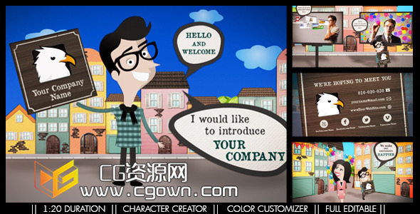 快乐宣传 卡通风格 Videohive Happy Promotion AE模板
