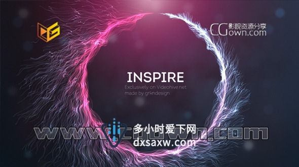 AE模板 感动鼓舞优雅抽象色彩艳丽的宣传视频片 Inspire 8808165