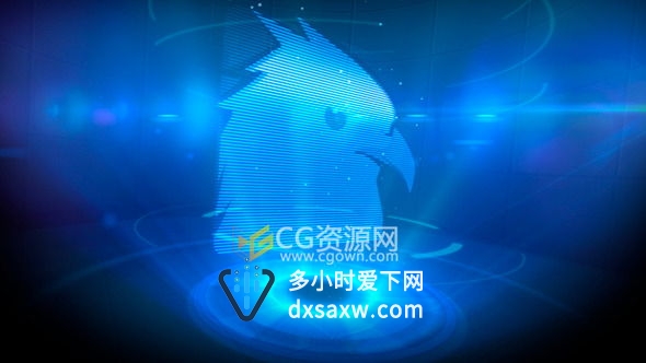 高科技片头AE模板 科技感全息投影展示LOGO标志特效开场