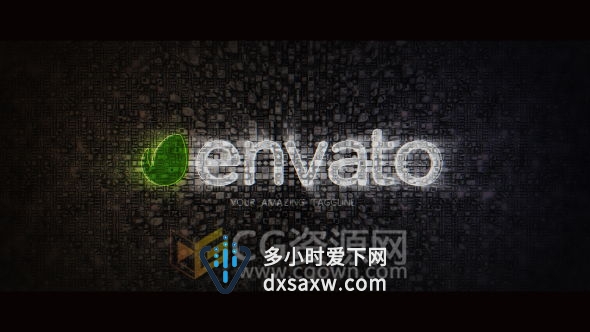 城市形象标志动画AE模板 3D城市汇聚成LOGO演绎片头