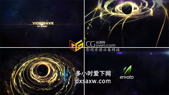 AE模板 震撼粒子光线环绕三维地球星系电影片头演绎标志开场