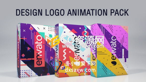 3种不同图形设计标志动画AE模板 充满朝气与活力LOGO开场片头