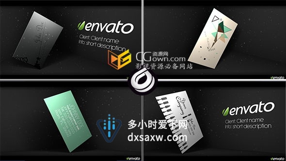 AE模板 时尚印花设计字幕标题企业卡片设计展示视频