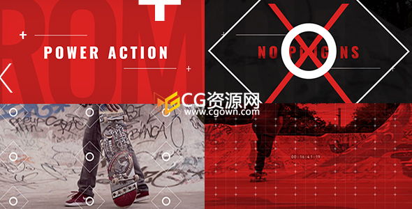 AE模板 电影动作预告片或者极限运动宣传开场片头视频
